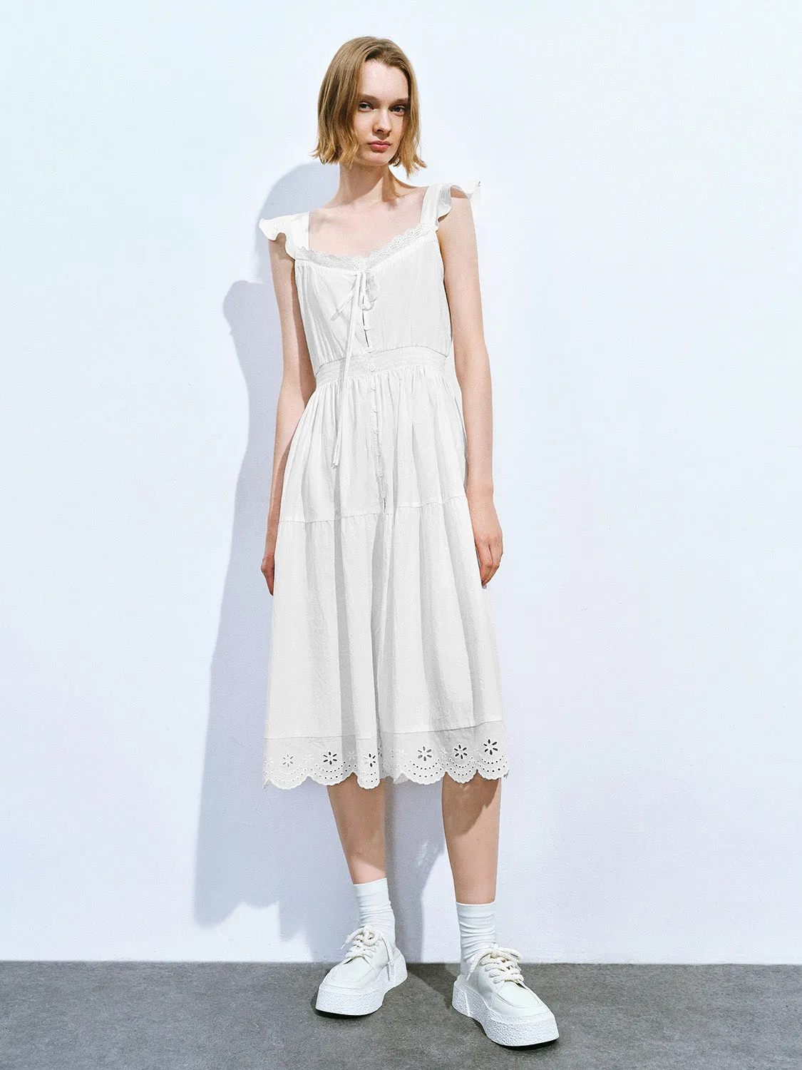 Square-cut Collar Sleeveless Shirt Dress sold by Urban Revivo