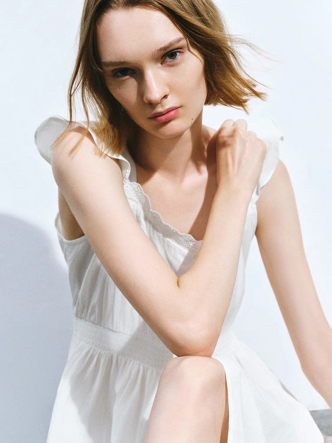 Square-cut Collar Sleeveless Shirt Dress sold by Urban Revivo product image thumbnail 5