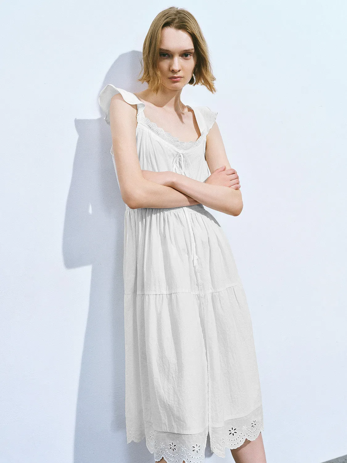 Square-cut Collar Sleeveless Shirt Dress sold by Urban Revivo product image thumbnail 4