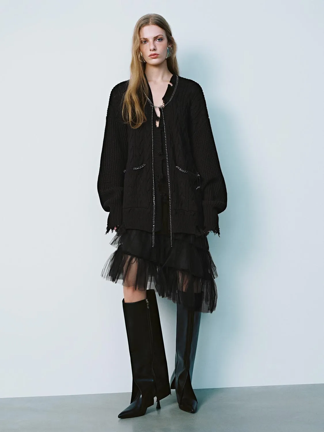 Loose Cable Knitted Cardigans sold by Urban Revivo product image thumbnail 4