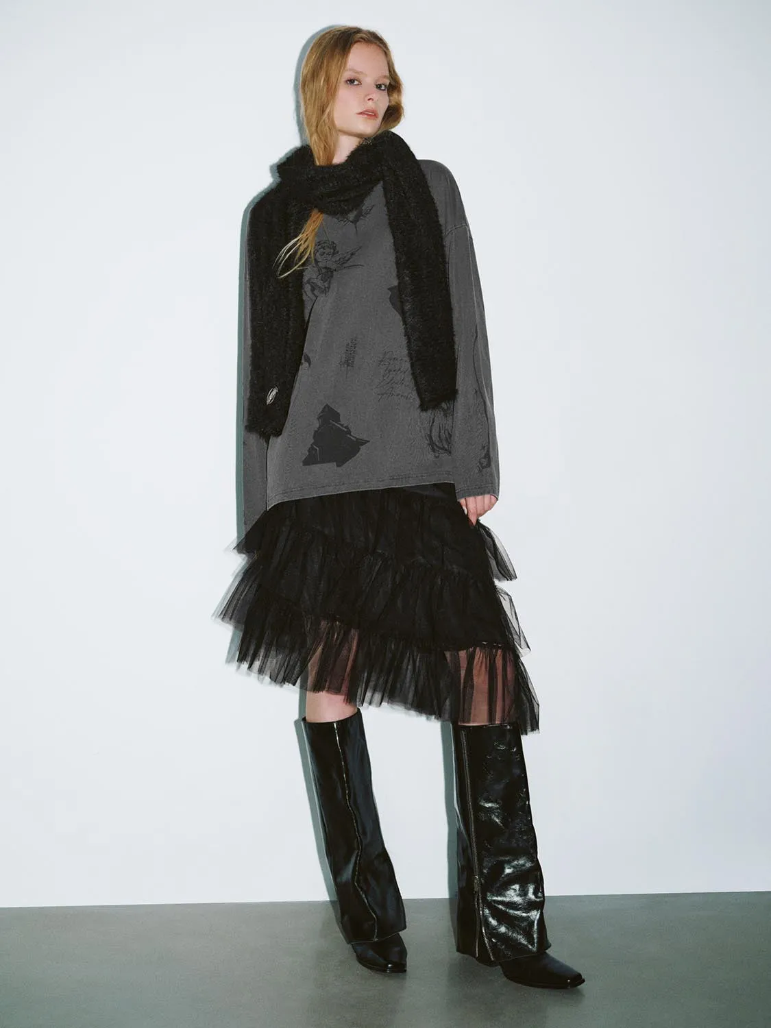 Printed Crew Neck Loose T-Shirts sold by Urban Revivo product image thumbnail 3