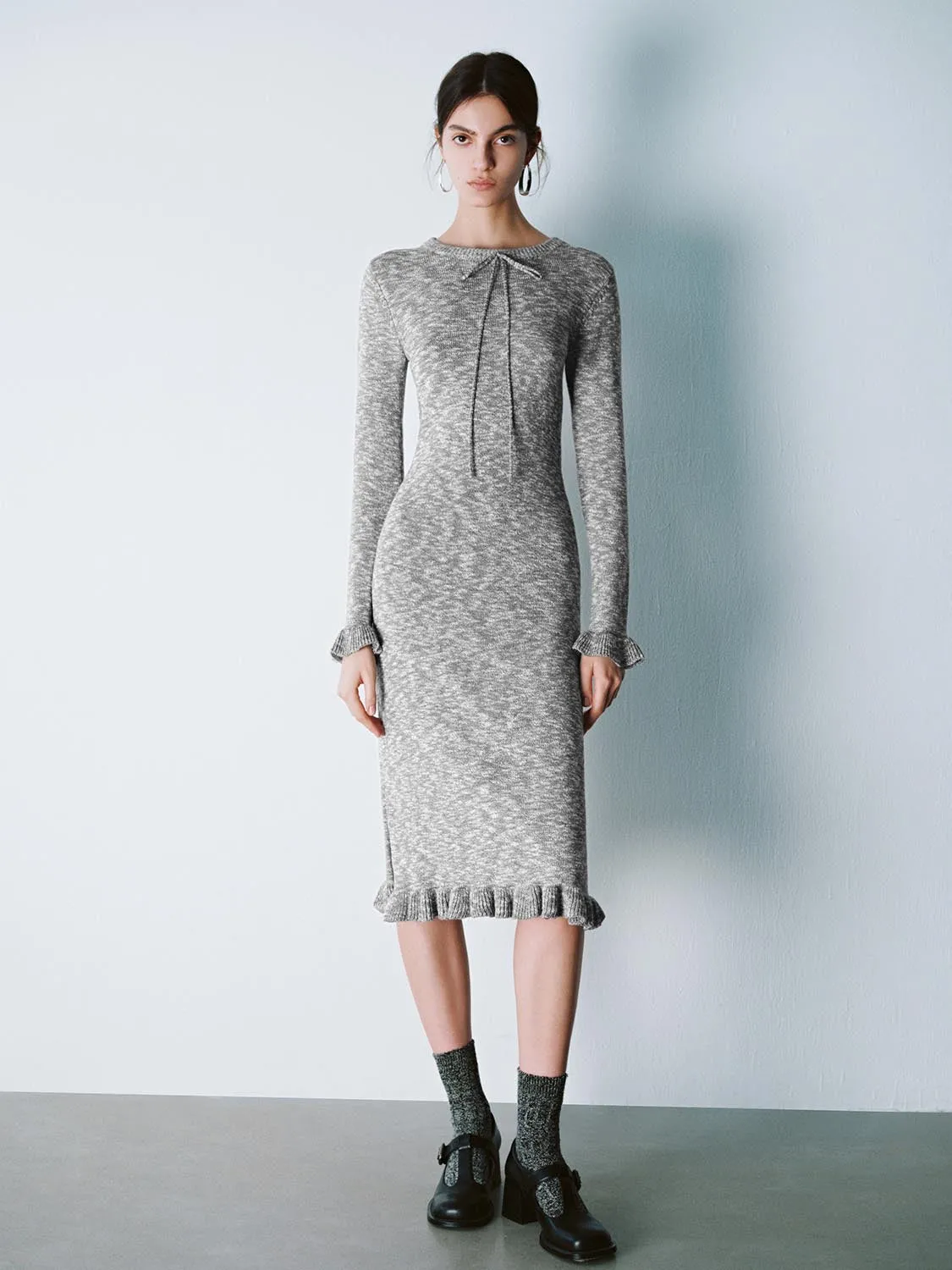 Skinny Ruffle Hem Knitted Dresses sold by Urban Revivo