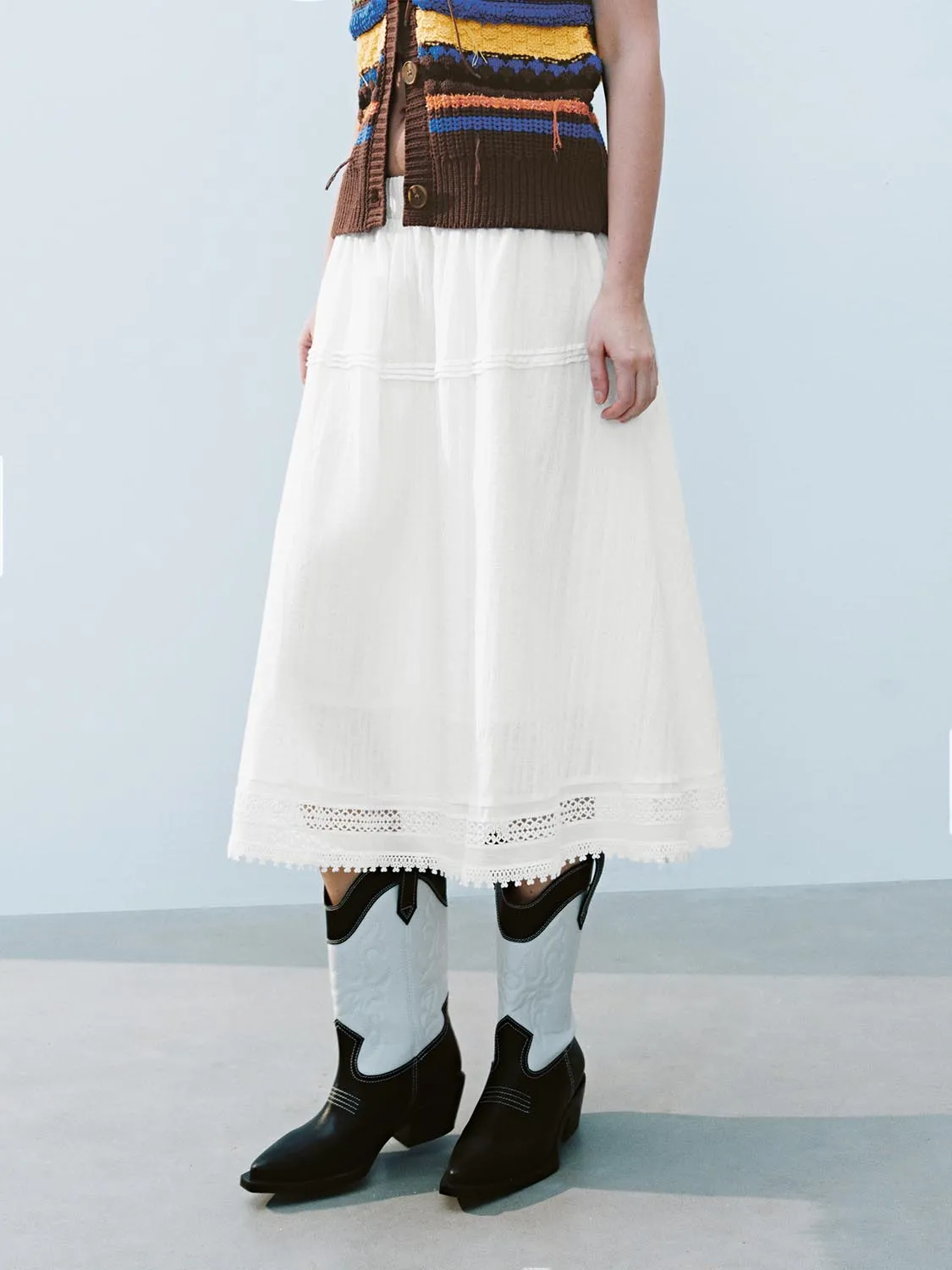 Lace Décor Loose A-Line Skirts sold by Urban Revivo product image thumbnail 3