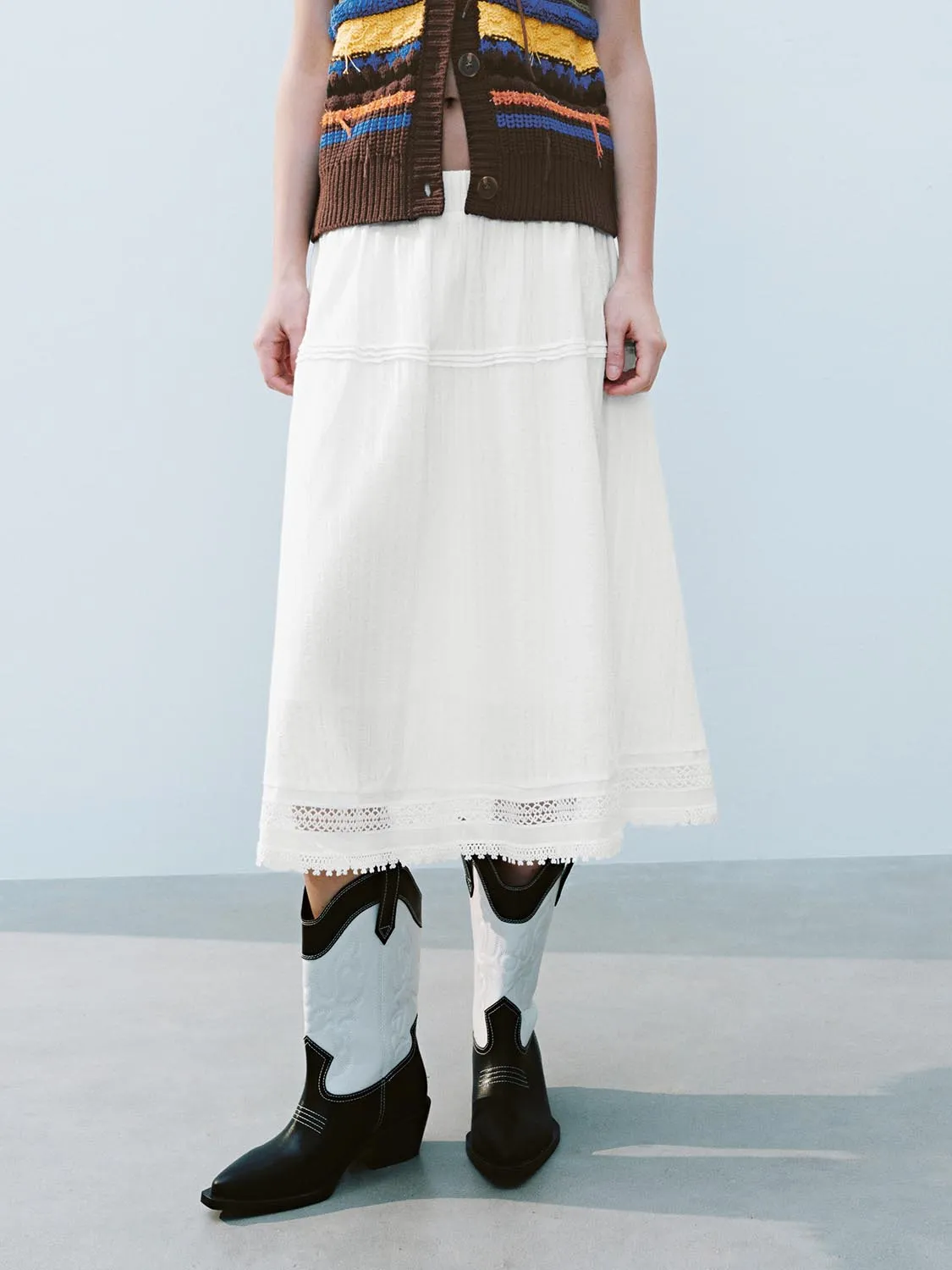 Lace Décor Loose A-Line Skirts sold by Urban Revivo product image thumbnail 2