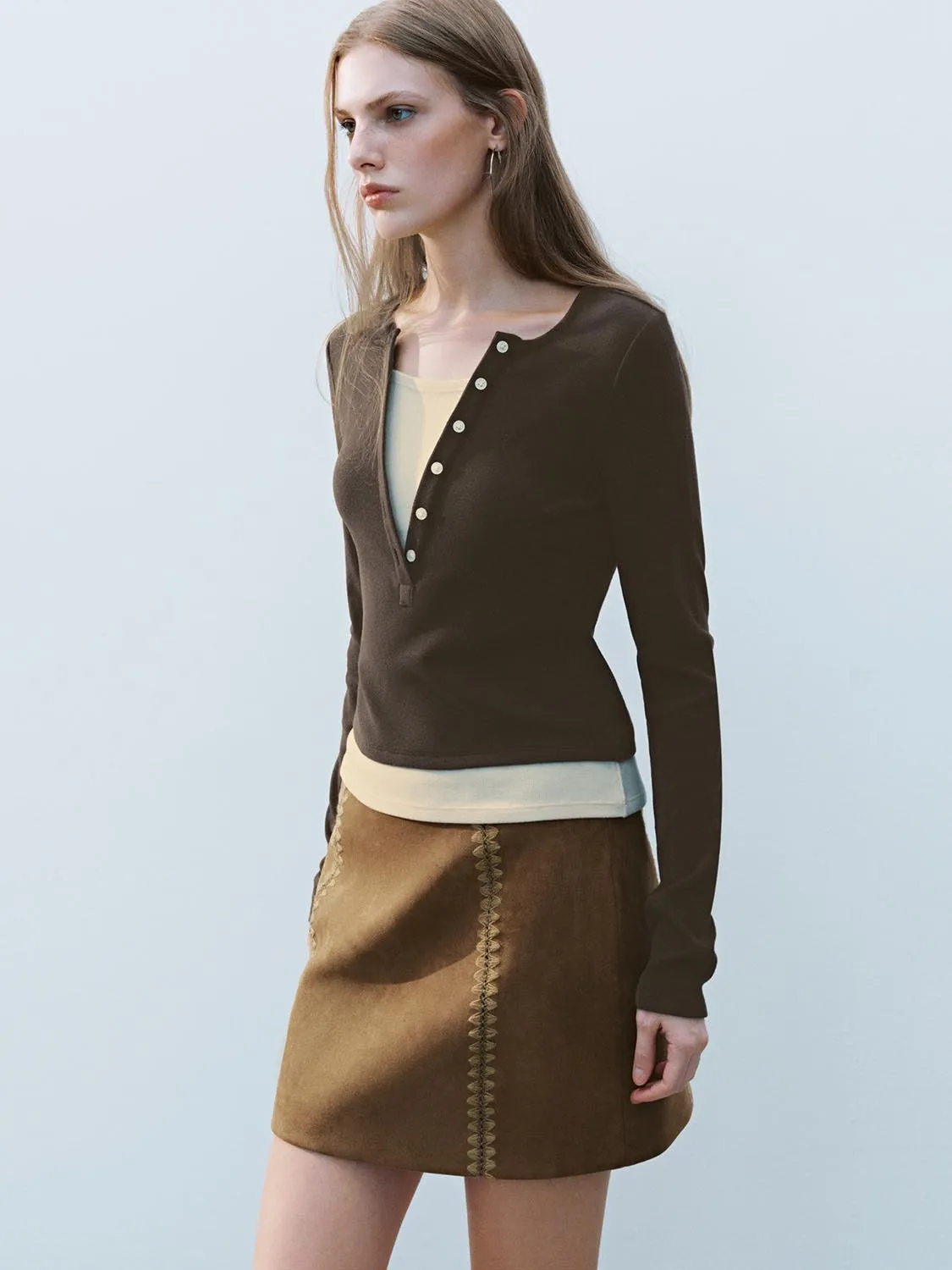 Button Half Placket T-Shirts sold by Urban Revivo product image thumbnail 2