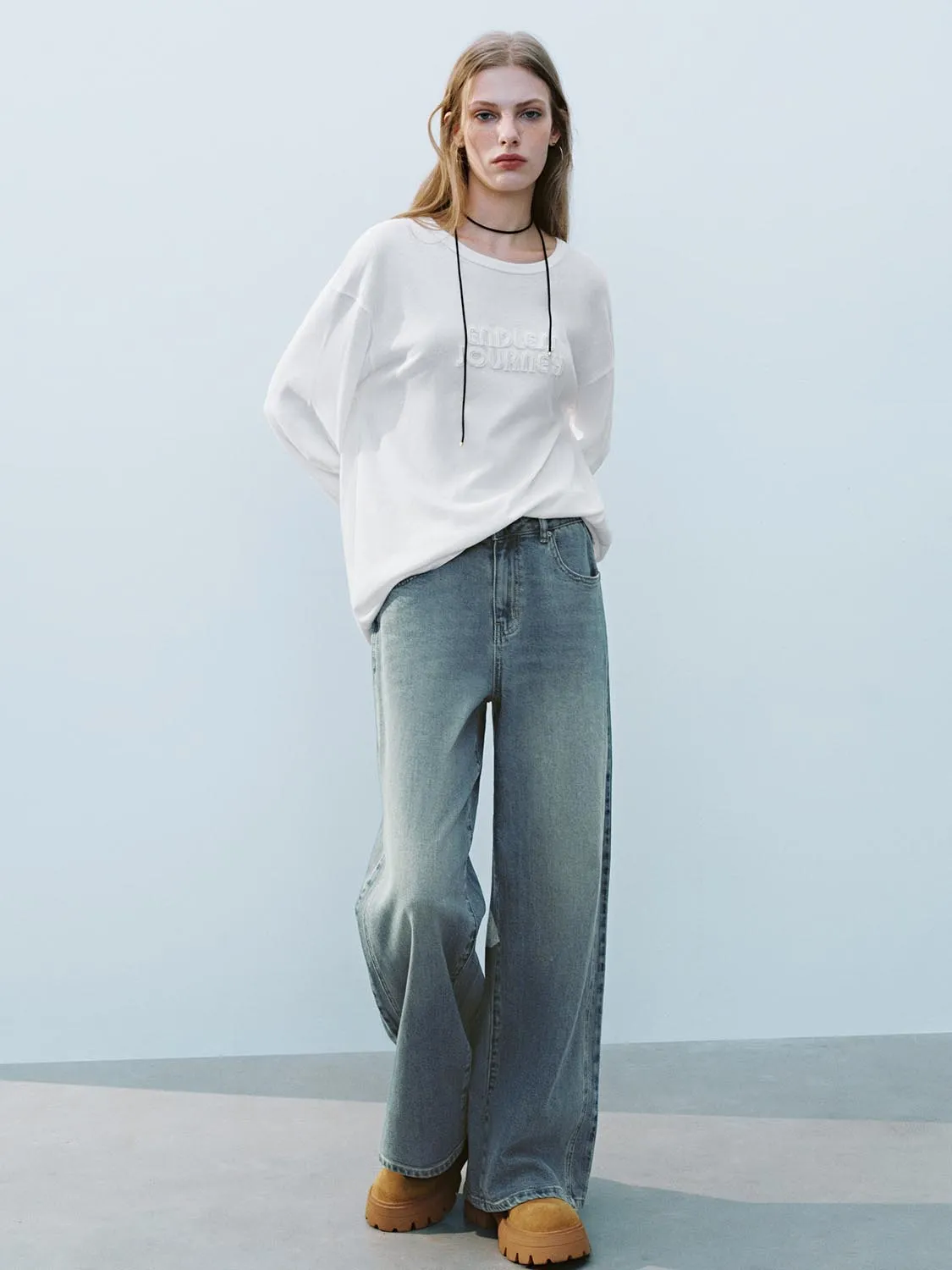 Loose Long Sleeve T-Shirts sold by Urban Revivo product image thumbnail 4