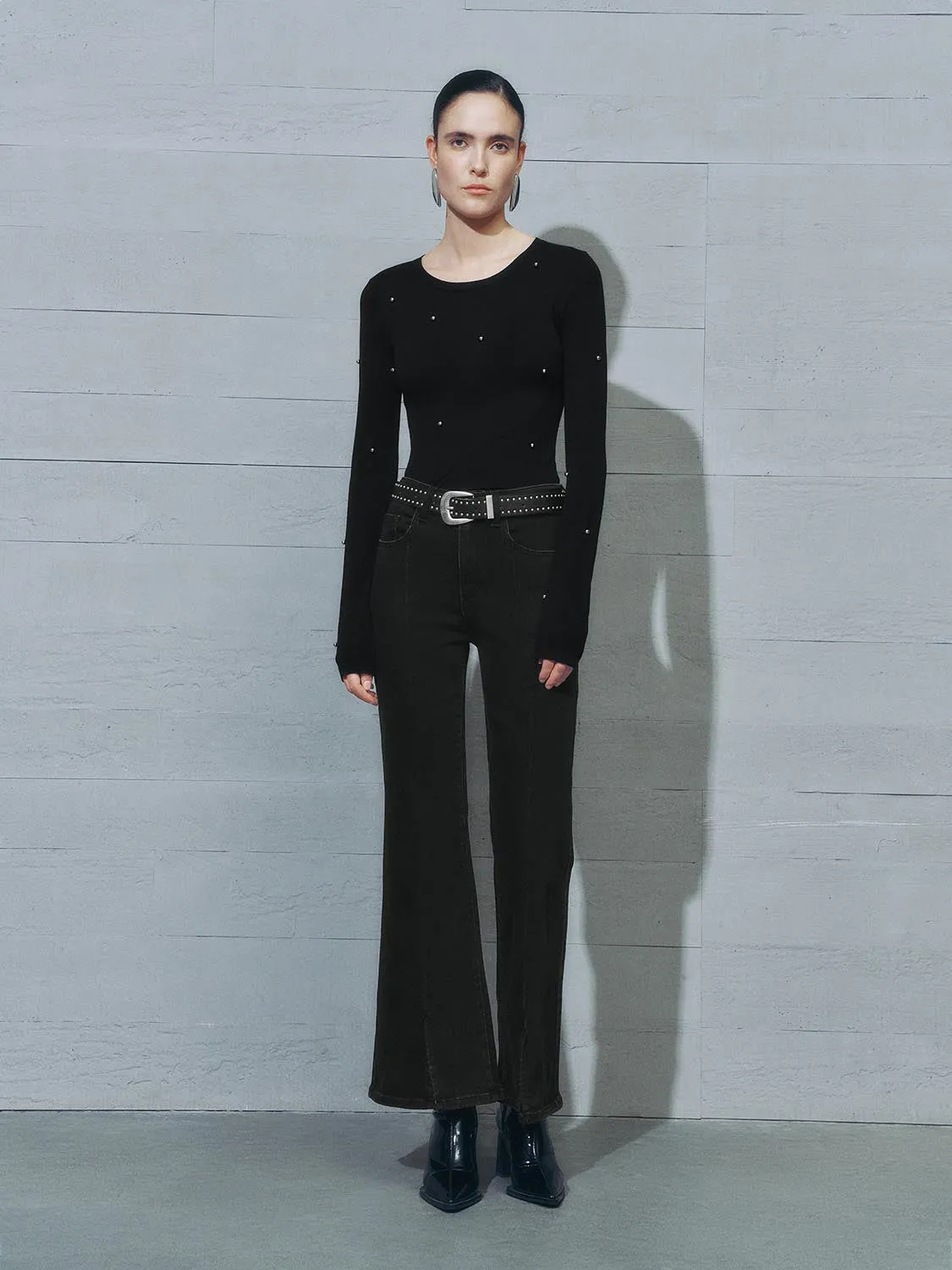 Skinny Knee-Length Denim Jeans sold by Urban Revivo product image thumbnail 5