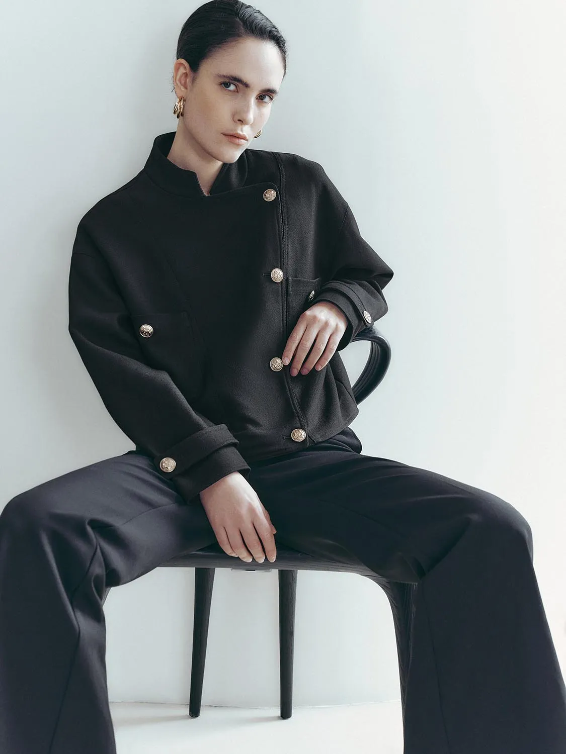 Mandarin Collar Loose Jackets sold by Urban Revivo product image thumbnail 4