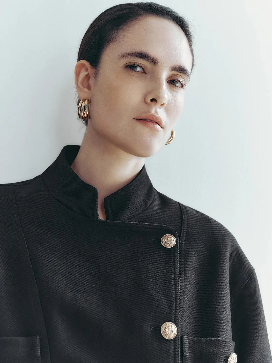 Mandarin Collar Loose Jackets sold by Urban Revivo product image thumbnail 3