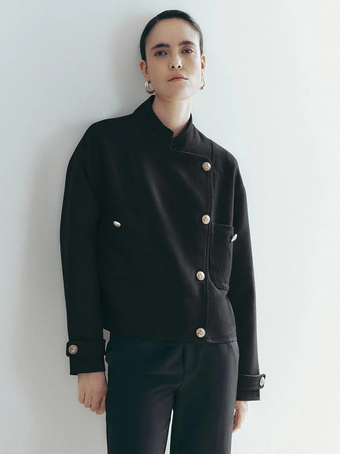 Mandarin Collar Loose Jackets sold by Urban Revivo