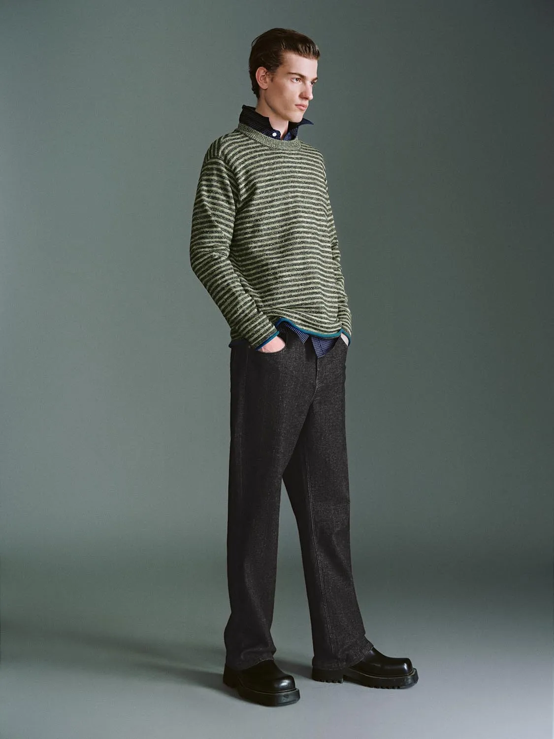 Striped Crew Neck Knitted T-Shirts sold by Urban Revivo product image thumbnail 3