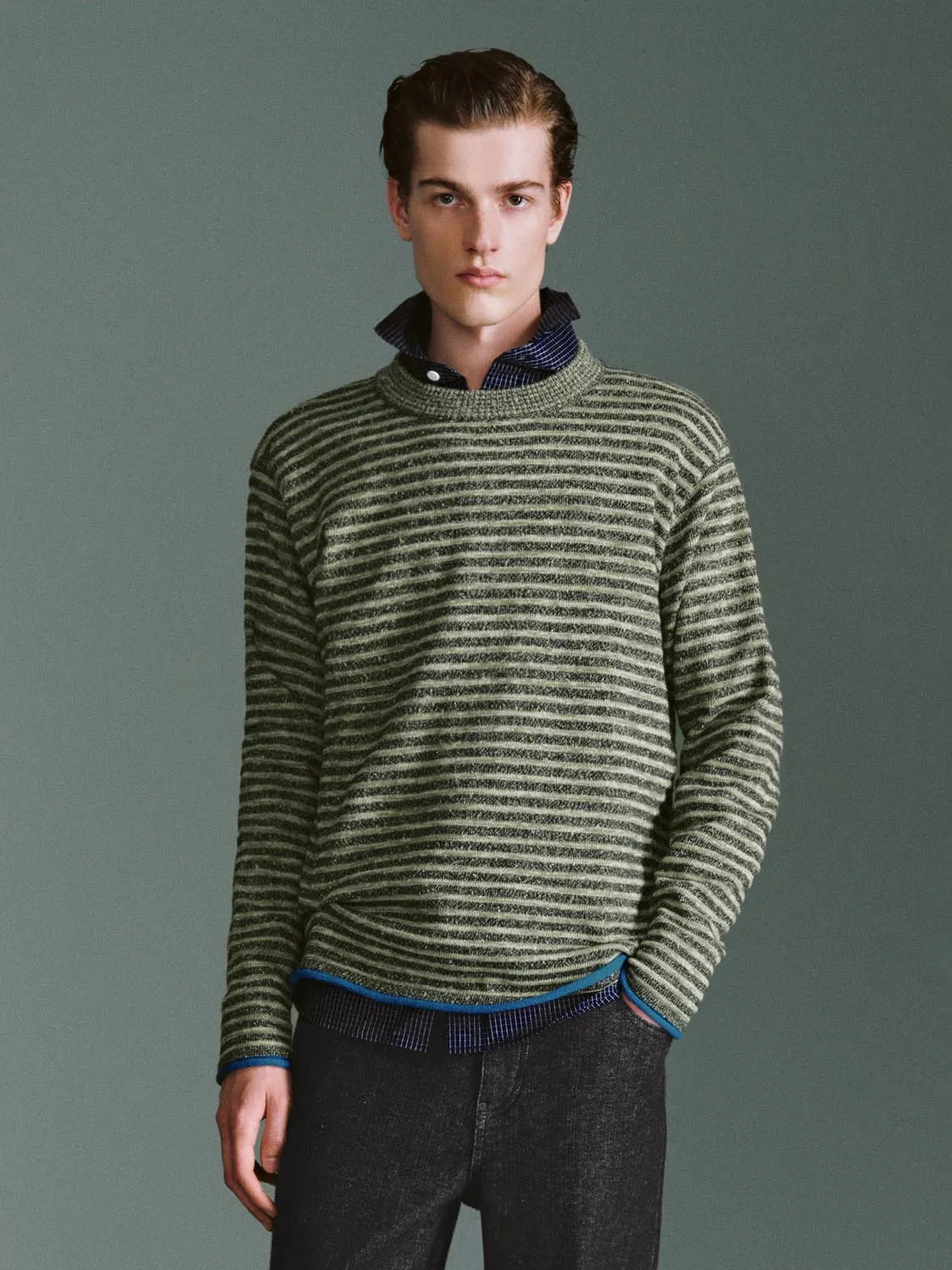 Striped Crew Neck Knitted T-Shirts sold by Urban Revivo