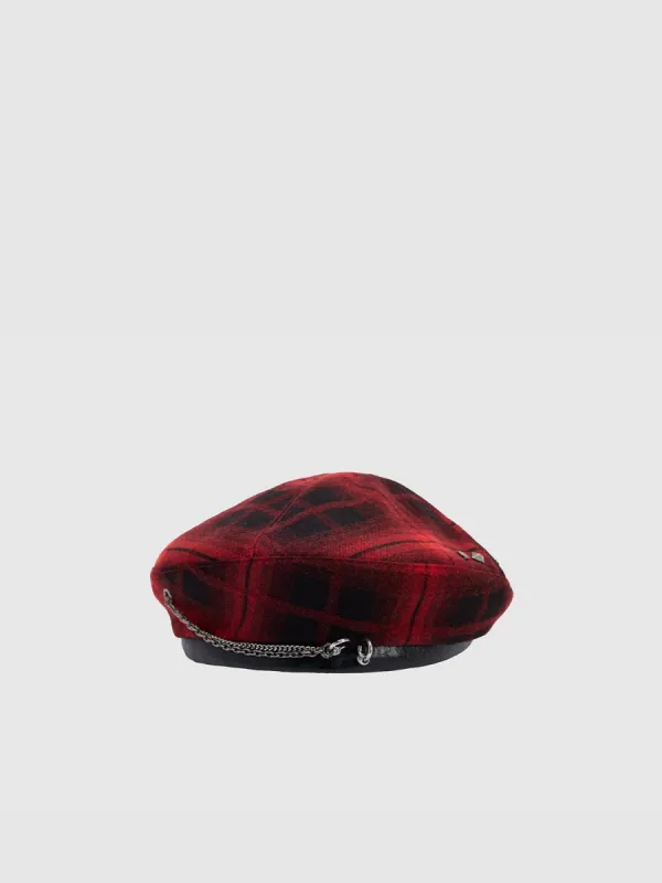 Red Plaid Berets sold by Urban Revivo