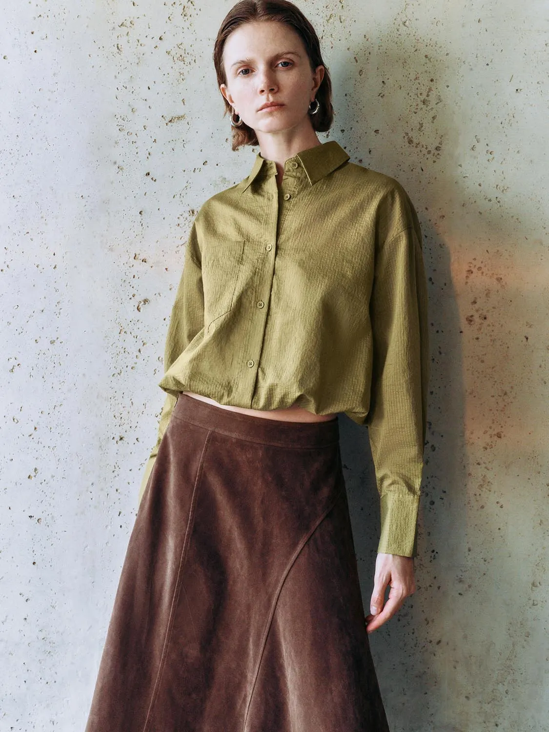 Cropped Button Up Overhead Shirts sold by Urban Revivo product image thumbnail 2