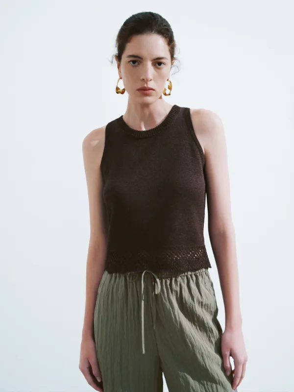 Crew Neck Skinny Knitted Tank Top made by Urban Revivo