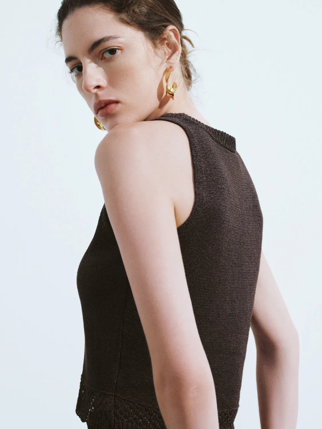 Crew Neck Skinny Knitted Tank Top sold by Urban Revivo product image thumbnail 5