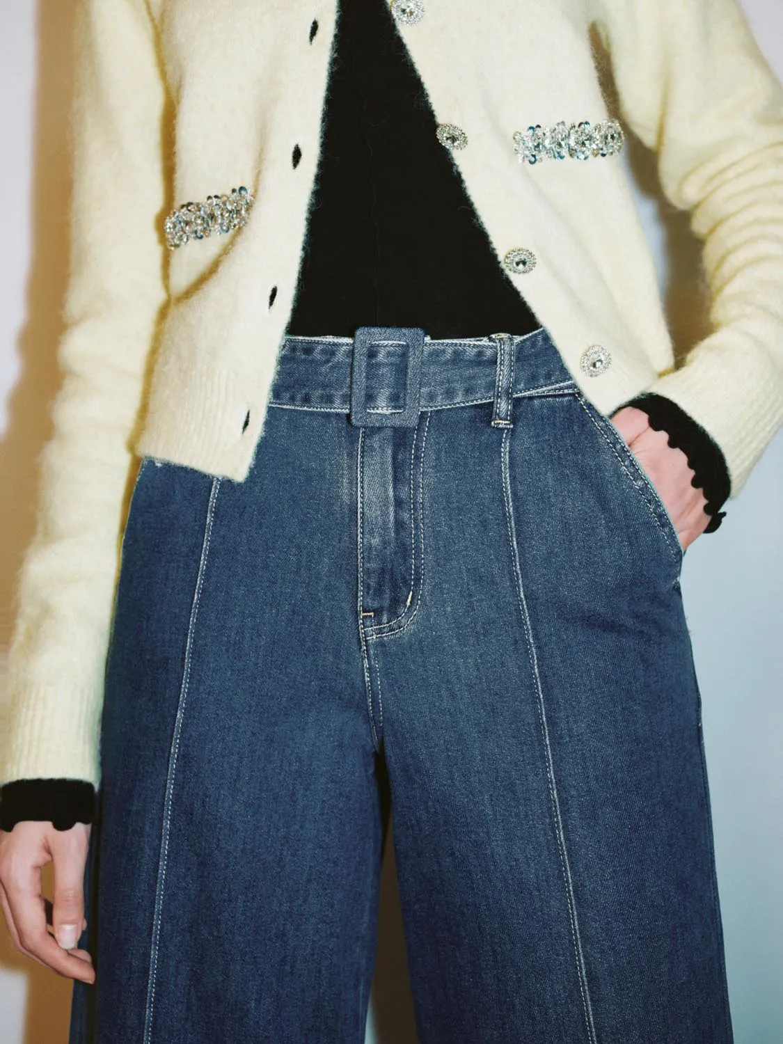 Wide-Leg Denim Jeans sold by Urban Revivo product image thumbnail 4