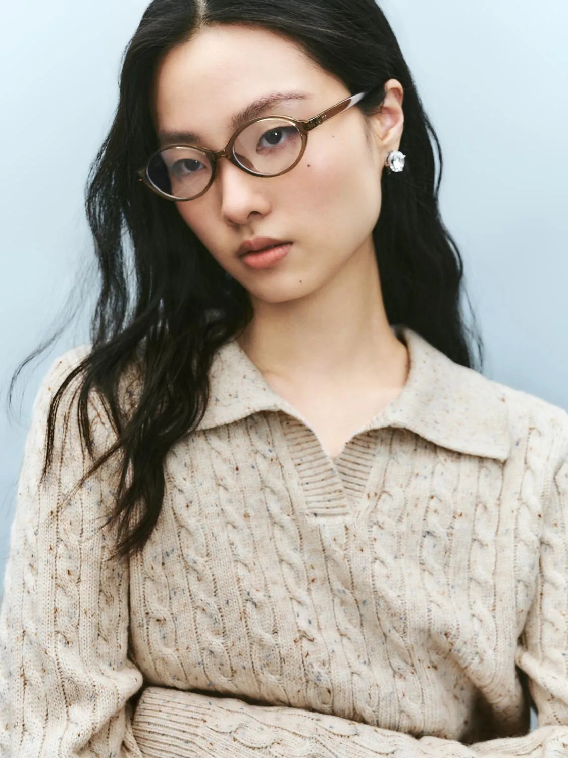 Lapel Cable Knitted T-Shirts sold by Urban Revivo product image thumbnail 3