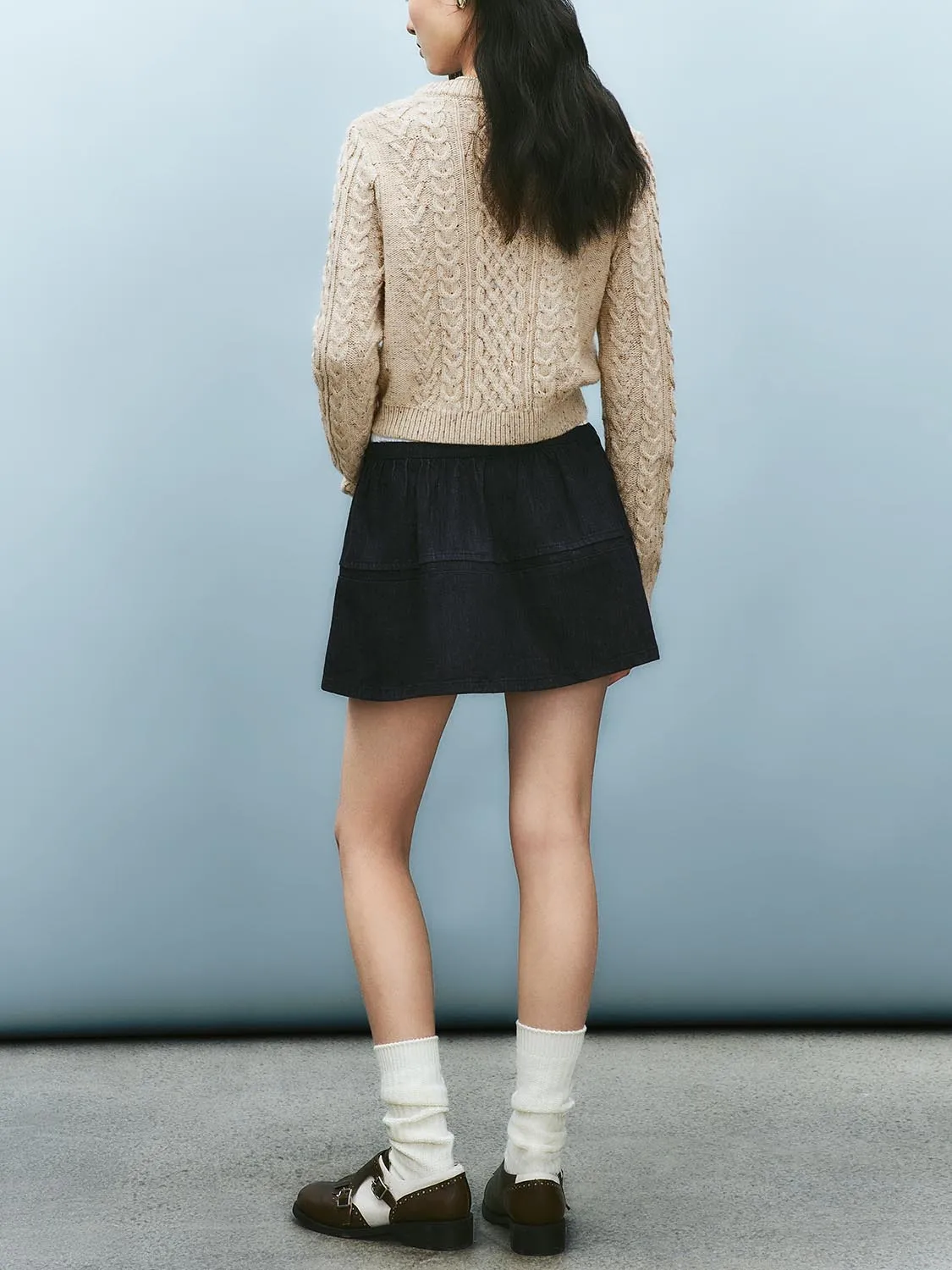 Cropped Crew Neck Knitted T-Shirts sold by Urban Revivo product image thumbnail 5