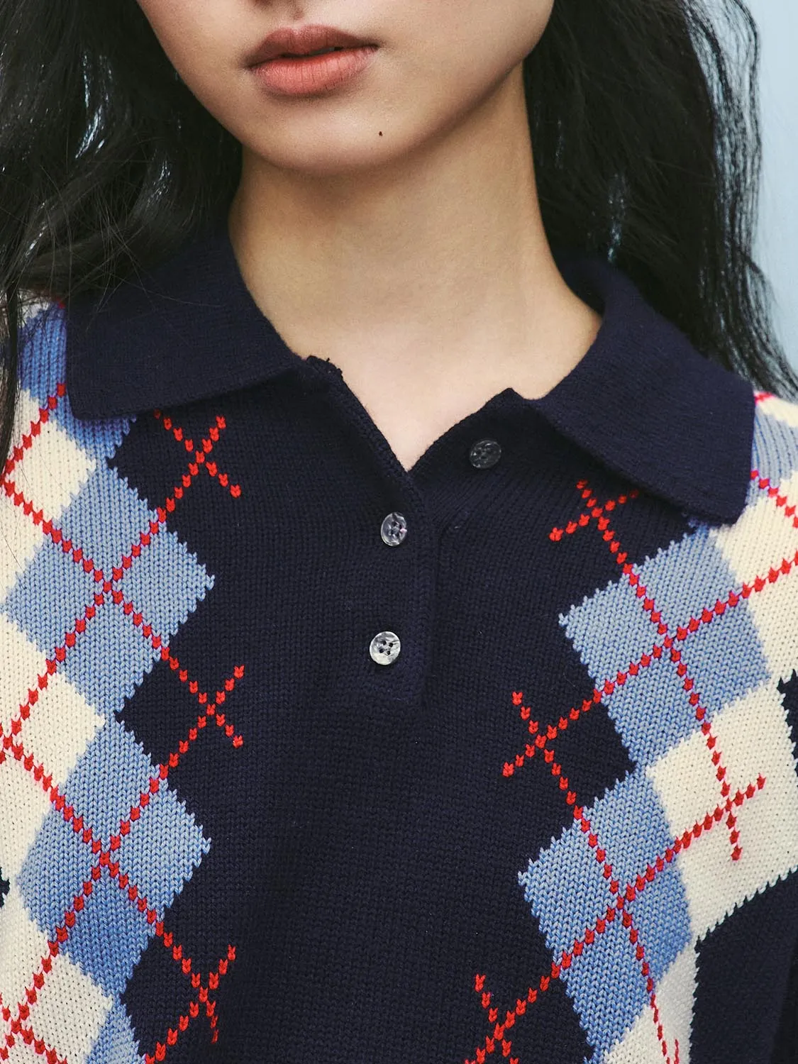 Button Half Placket Knitted T-Shirts sold by Urban Revivo product image thumbnail 3