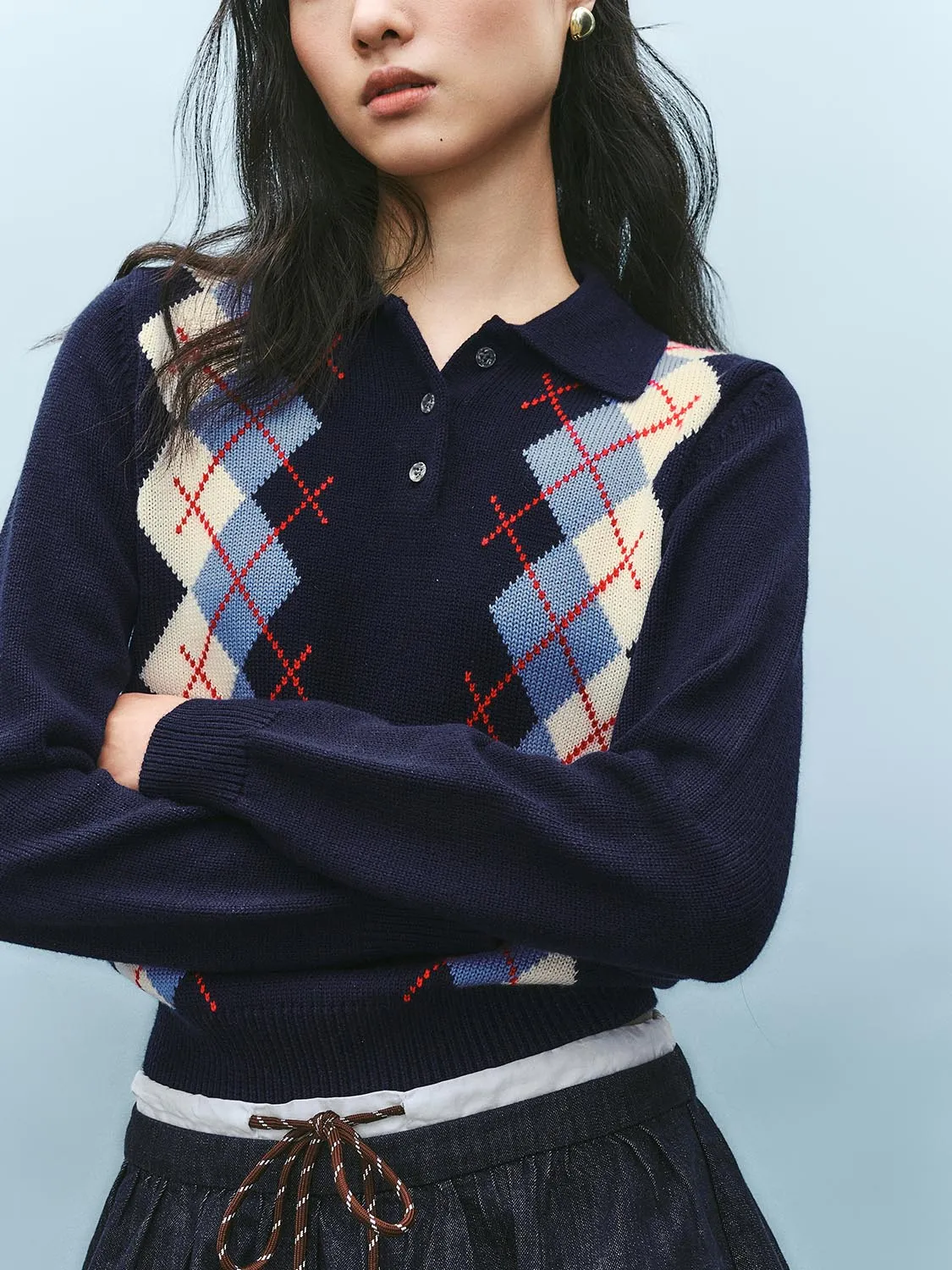 Button Half Placket Knitted T-Shirts sold by Urban Revivo product image thumbnail 2