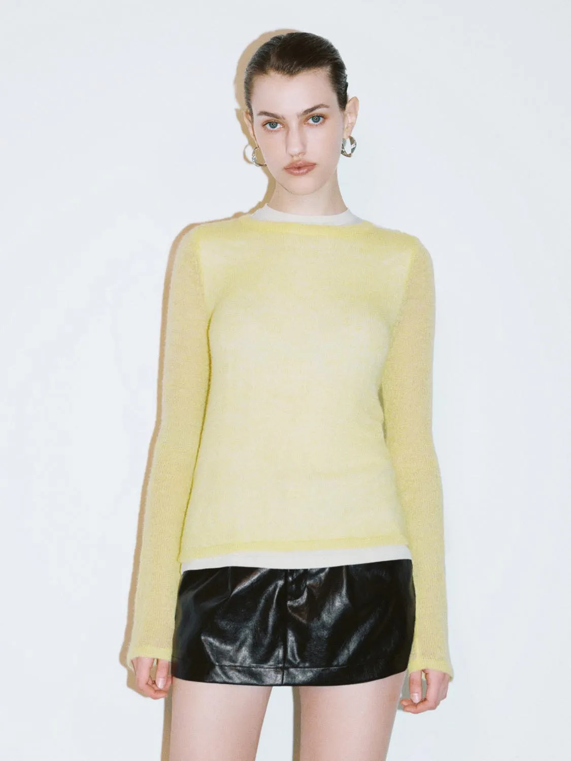 Crew Neck Long Sleeve Knitted T-Shirts sold by Urban Revivo