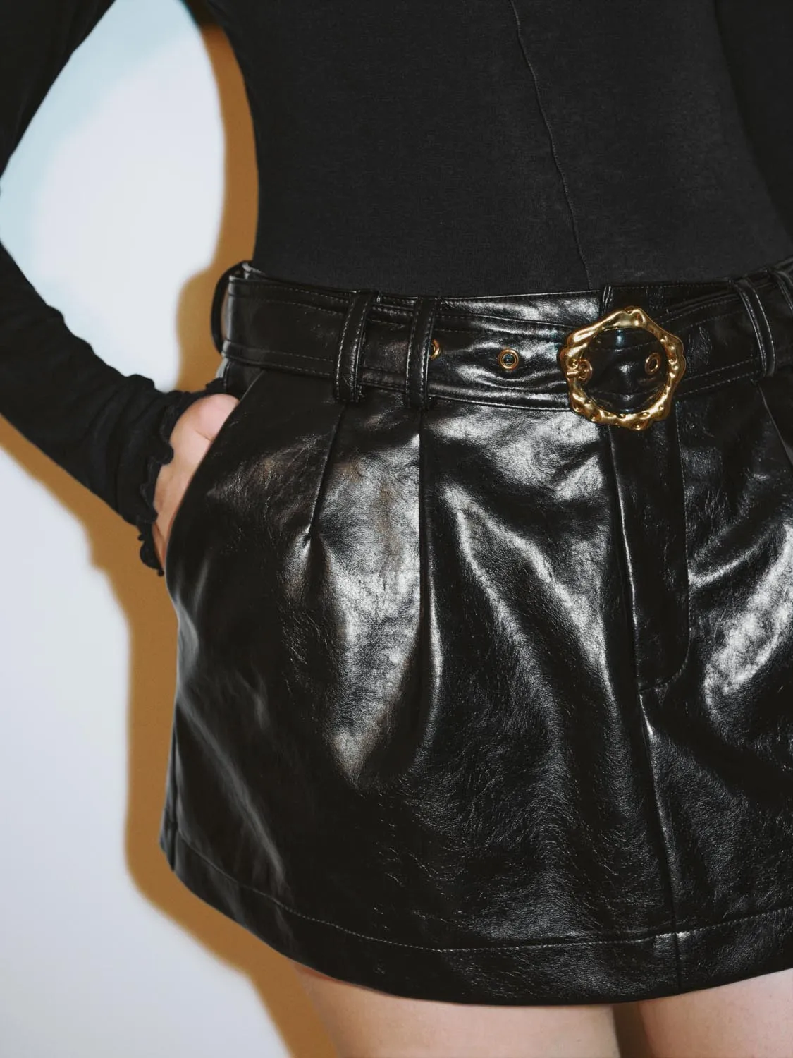 Vegan Leather Shorts sold by Urban Revivo product image thumbnail 4