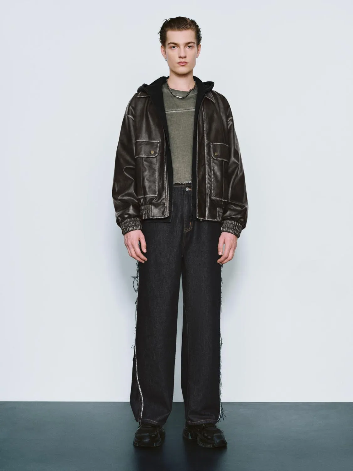 Oversized Vegan Leather Jackets sold by Urban Revivo product image thumbnail 4