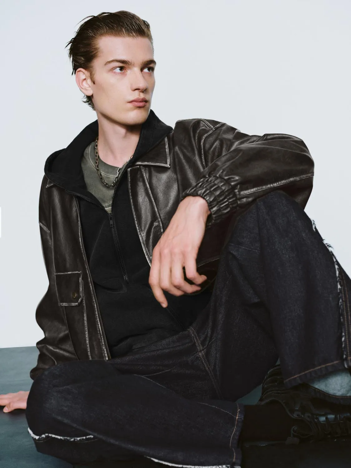 Oversized Vegan Leather Jackets sold by Urban Revivo product image thumbnail 3