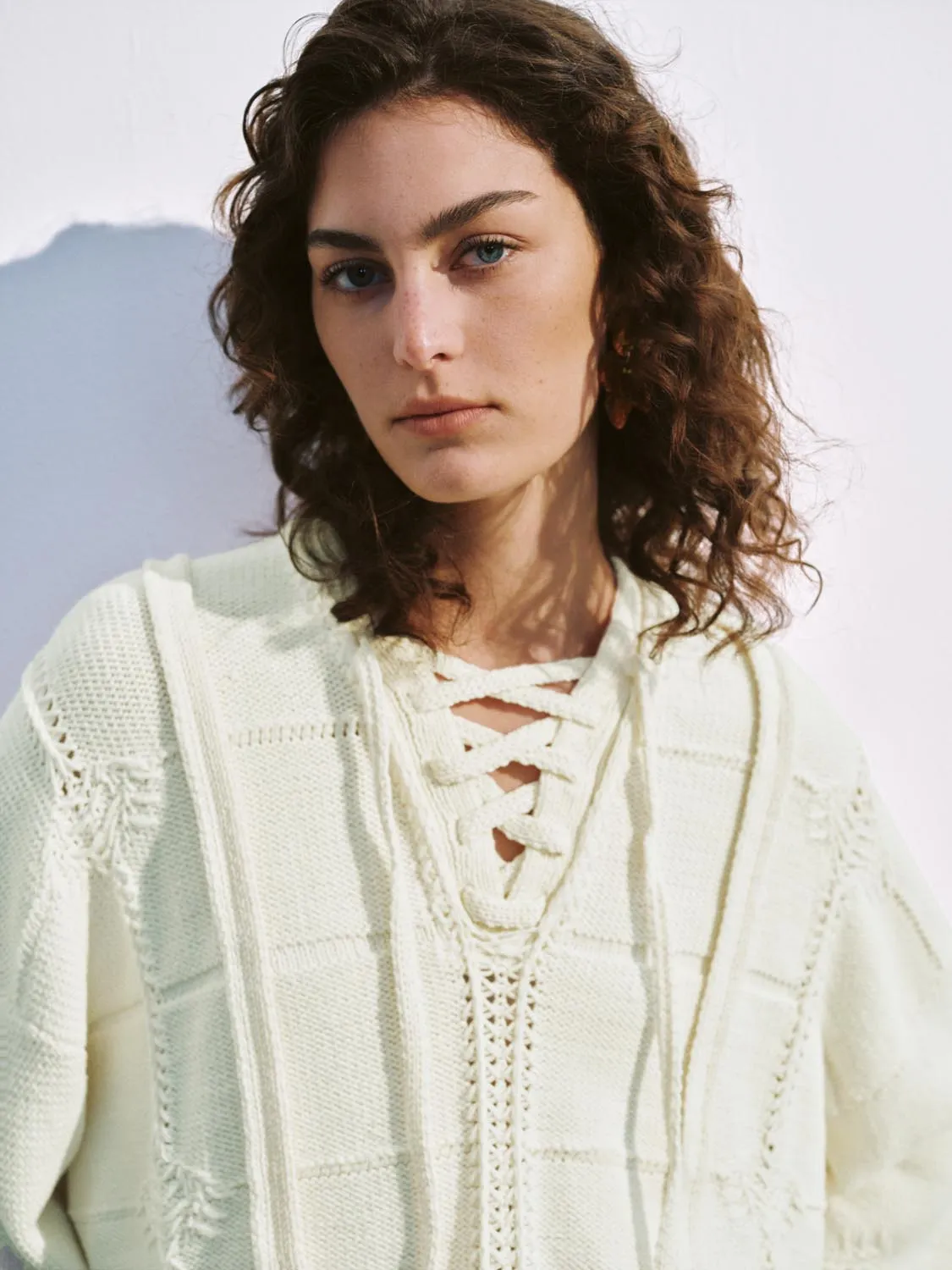 Lace Up Front Knitted T-Shirts sold by Urban Revivo product image thumbnail 3