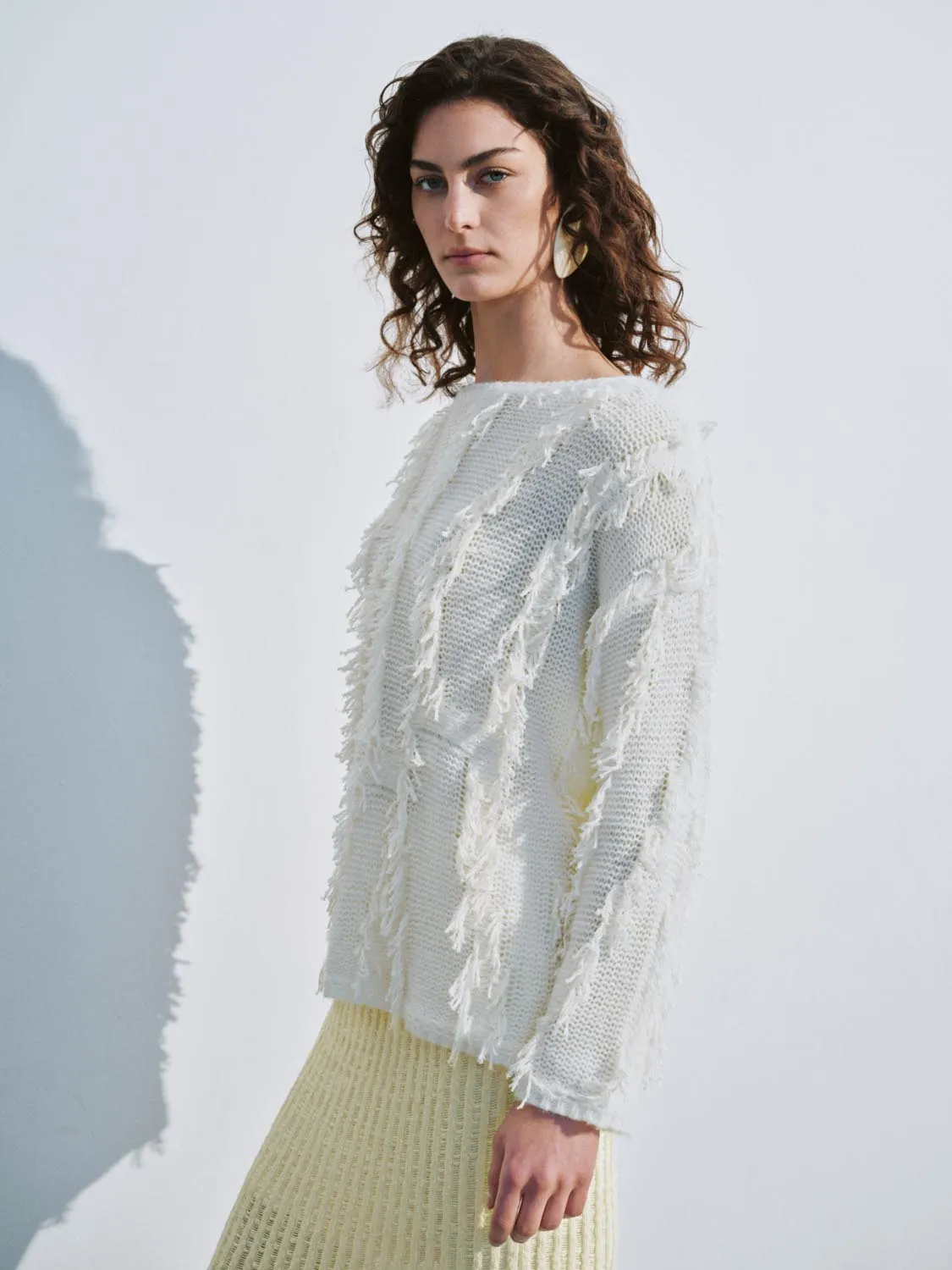 Fringed Crew Neck Knitted T-Shirts sold by Urban Revivo product image thumbnail 2