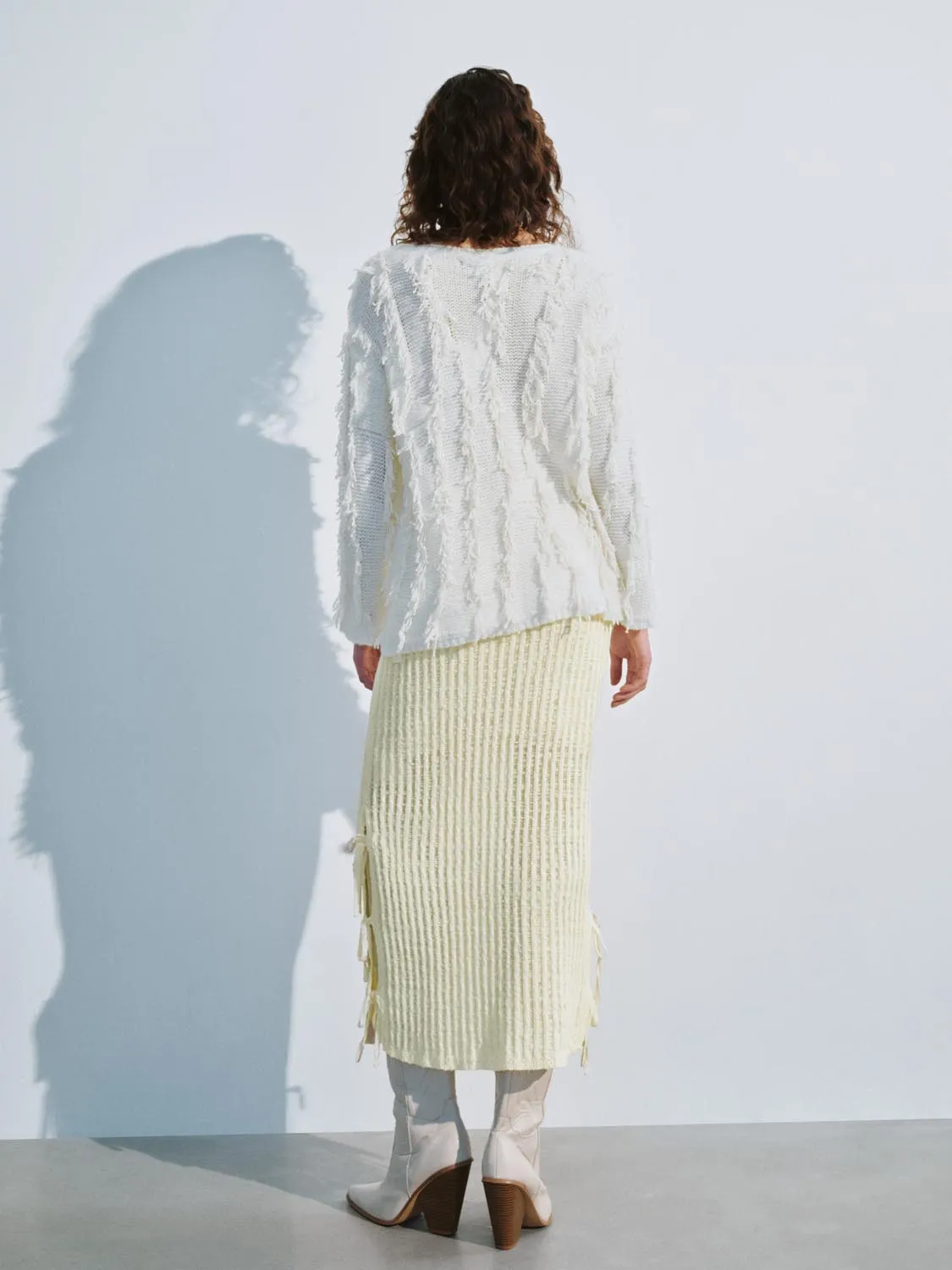 Fringed Crew Neck Knitted T-Shirts sold by Urban Revivo product image thumbnail 5