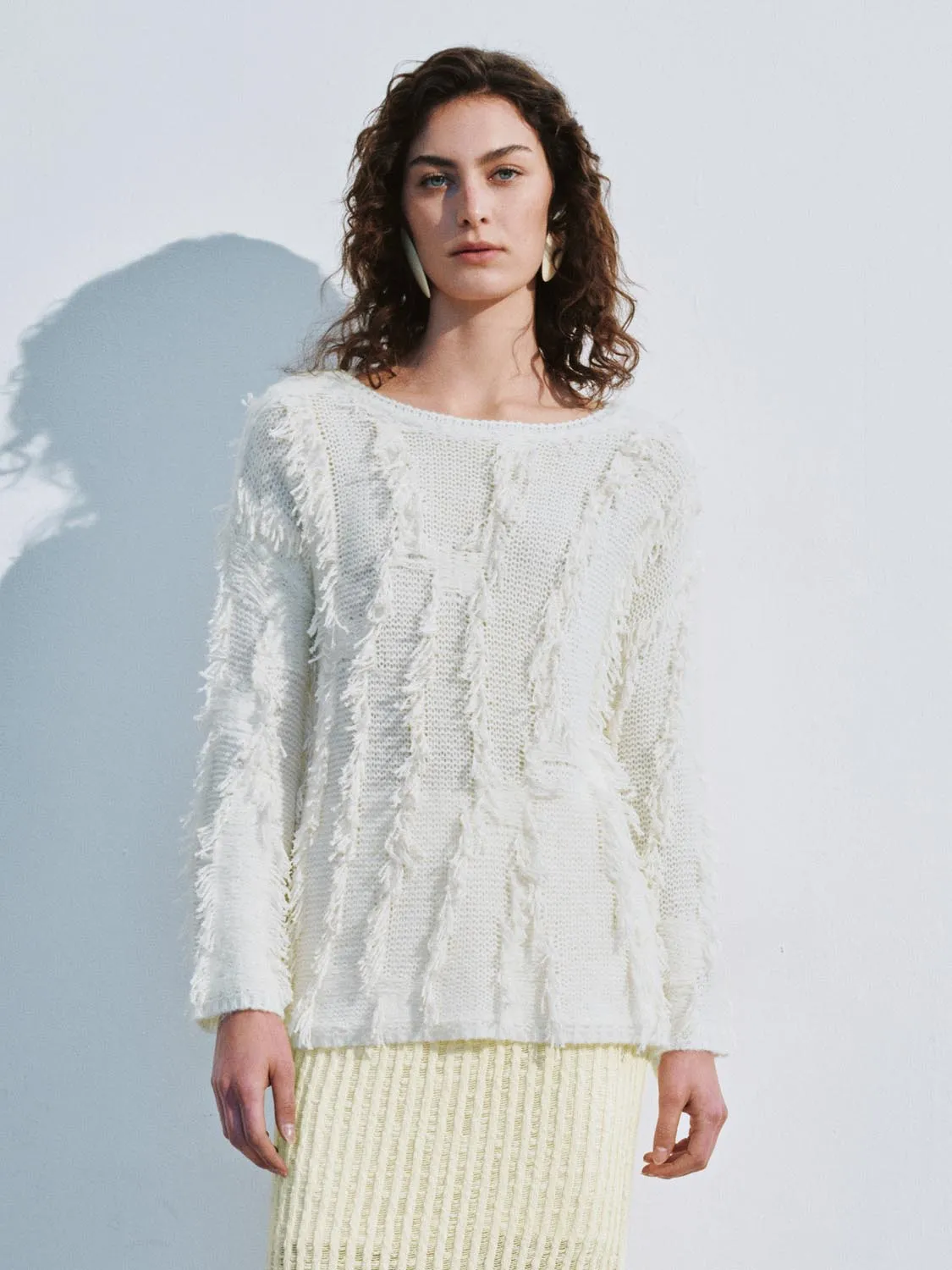 Fringed Crew Neck Knitted T-Shirts sold by Urban Revivo