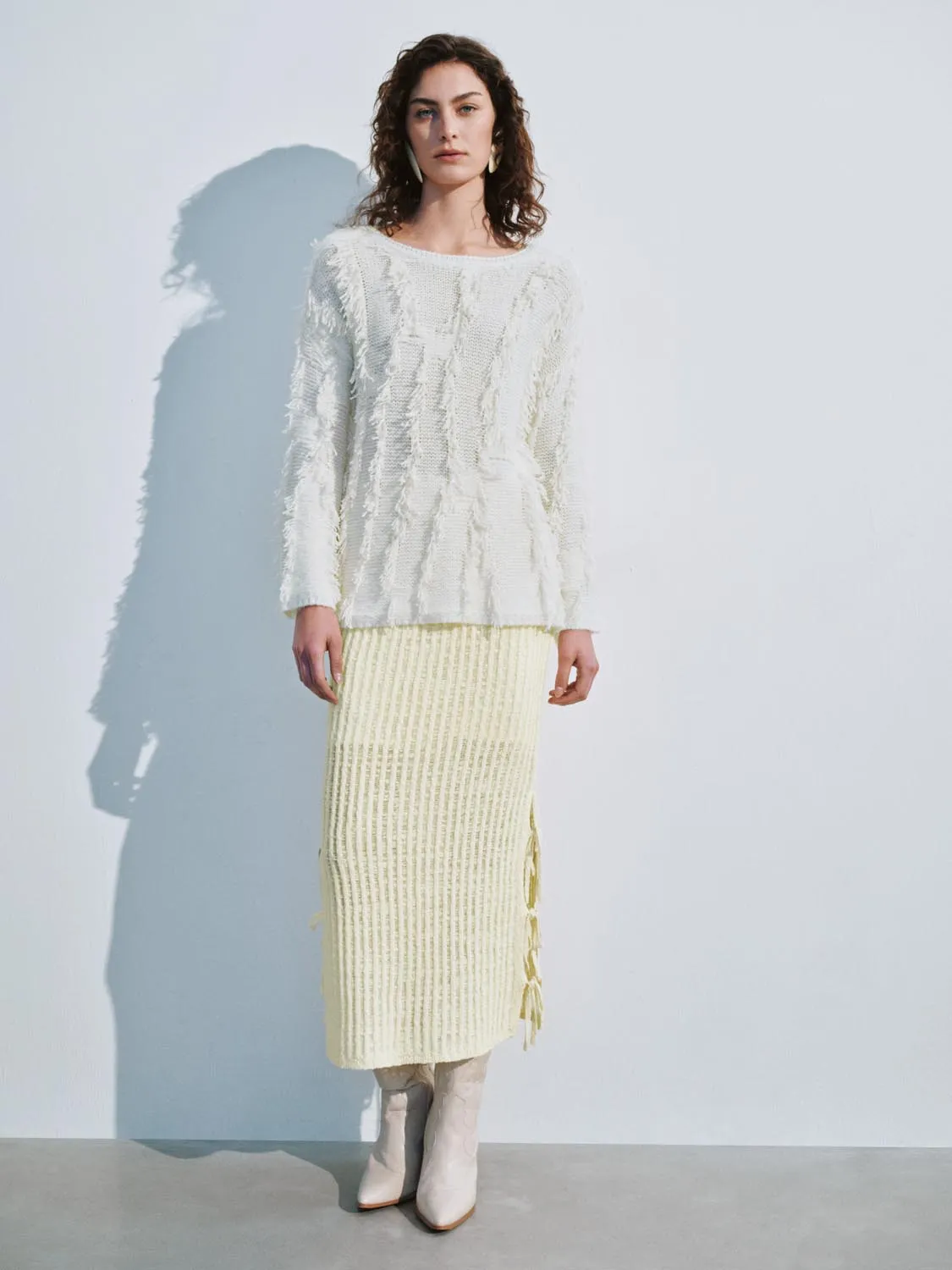 Fringed Crew Neck Knitted T-Shirts sold by Urban Revivo product image thumbnail 4