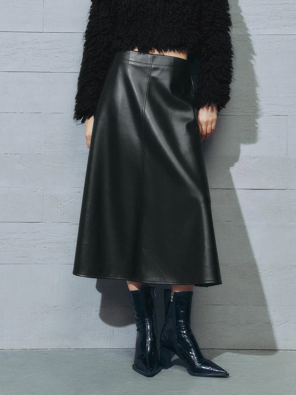 Vegan Leather A-Line Skirts sold by Urban Revivo product image thumbnail 2
