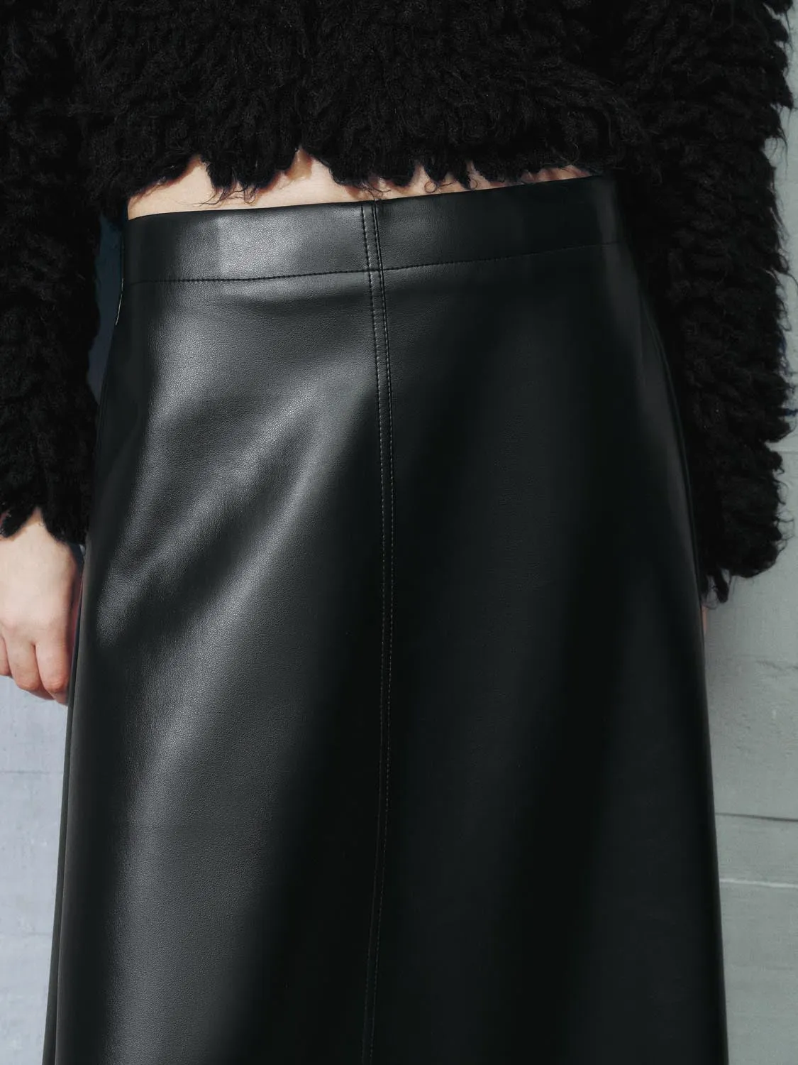 Vegan Leather A-Line Skirts sold by Urban Revivo product image thumbnail 4