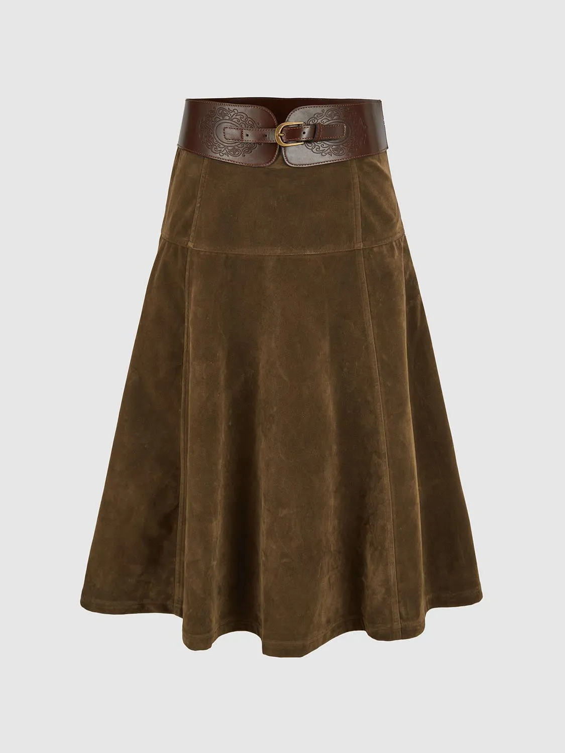 Corduroy A-Line Skirts sold by Urban Revivo