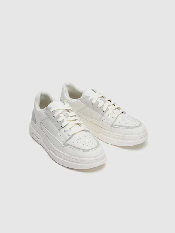 Vegan Leather Round Toe Sneakers sold by Urban Revivo