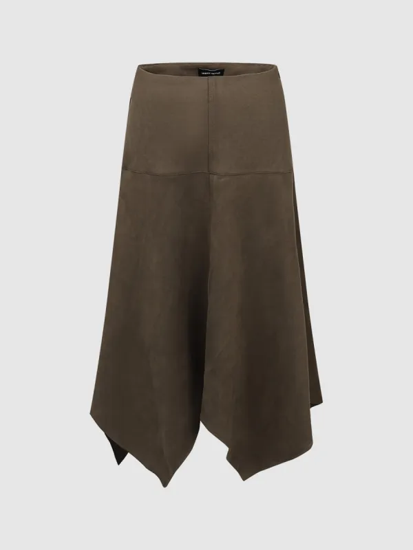 Asymmetrical Hem Midi A-Line Skirts sold by Urban Revivo