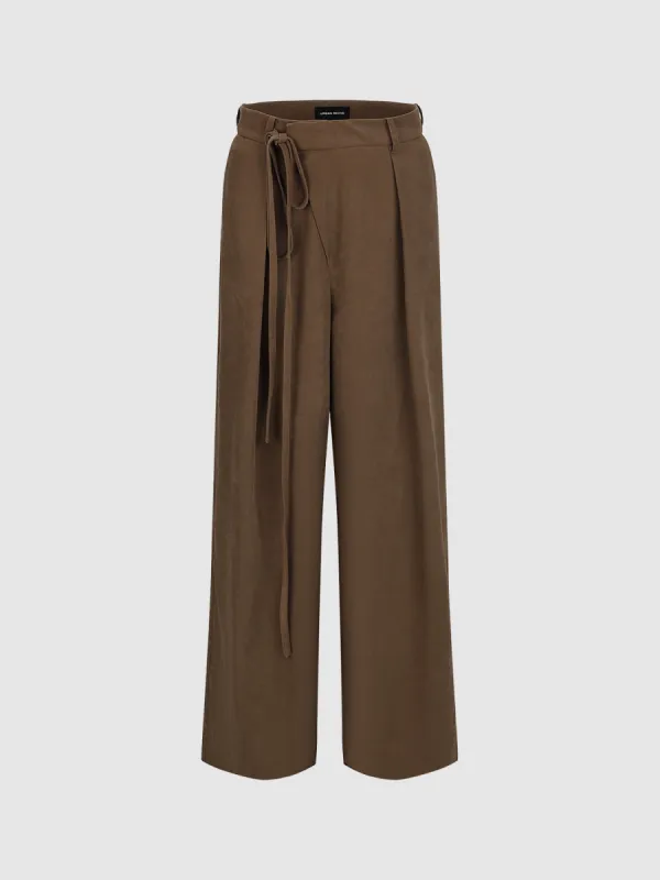 Woven Long Wide-Leg Pants sold by Urban Revivo