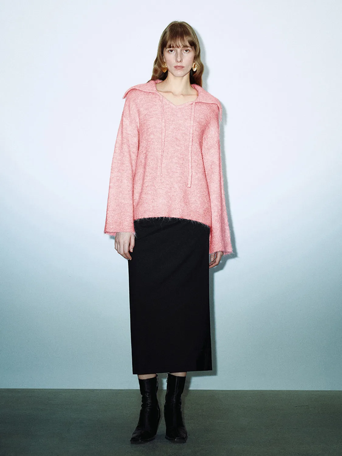 Lapel Knitted Long Sleeve T-Shirts sold by Urban Revivo product image thumbnail 4