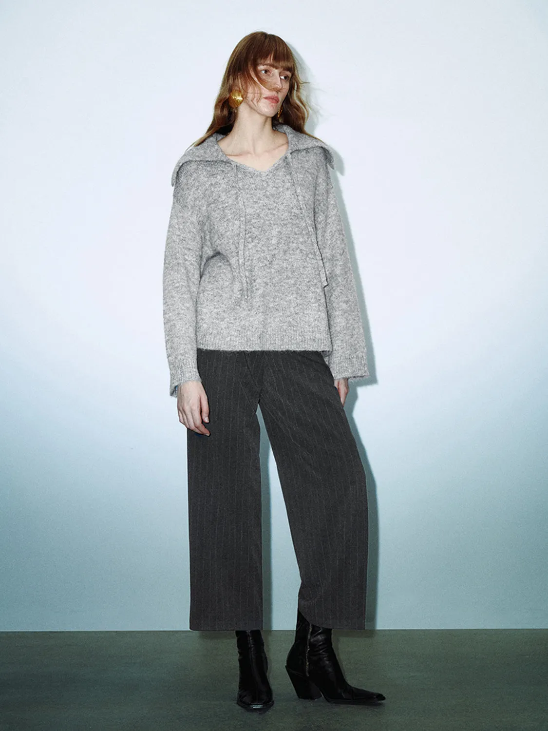 Lapel Knitted Long Sleeve T-Shirts sold by Urban Revivo product image thumbnail 4