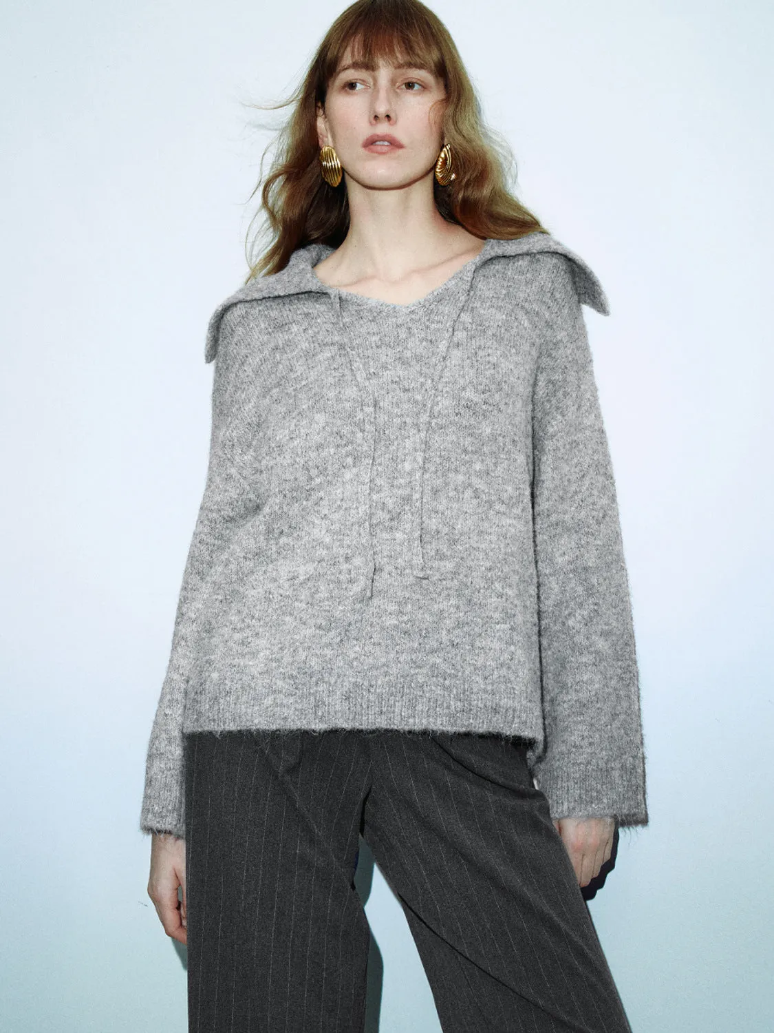 Lapel Knitted Long Sleeve T-Shirts sold by Urban Revivo product image thumbnail 3