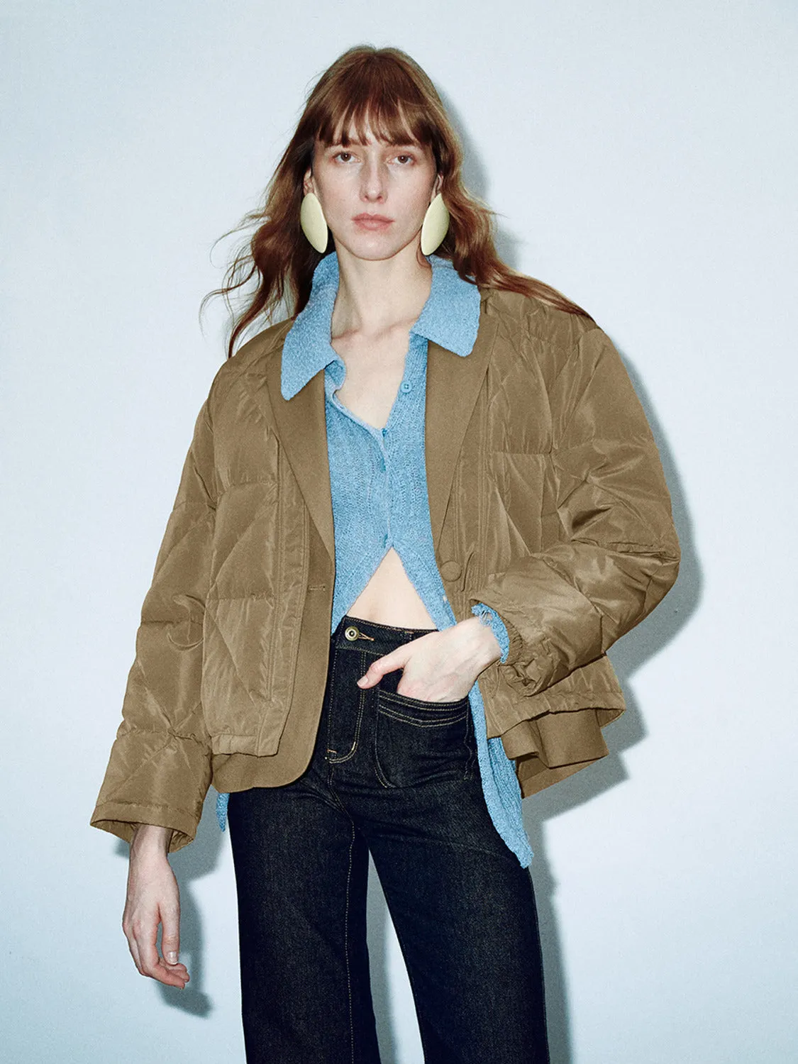 Notched Collar Down Padded Coats sold by Urban Revivo