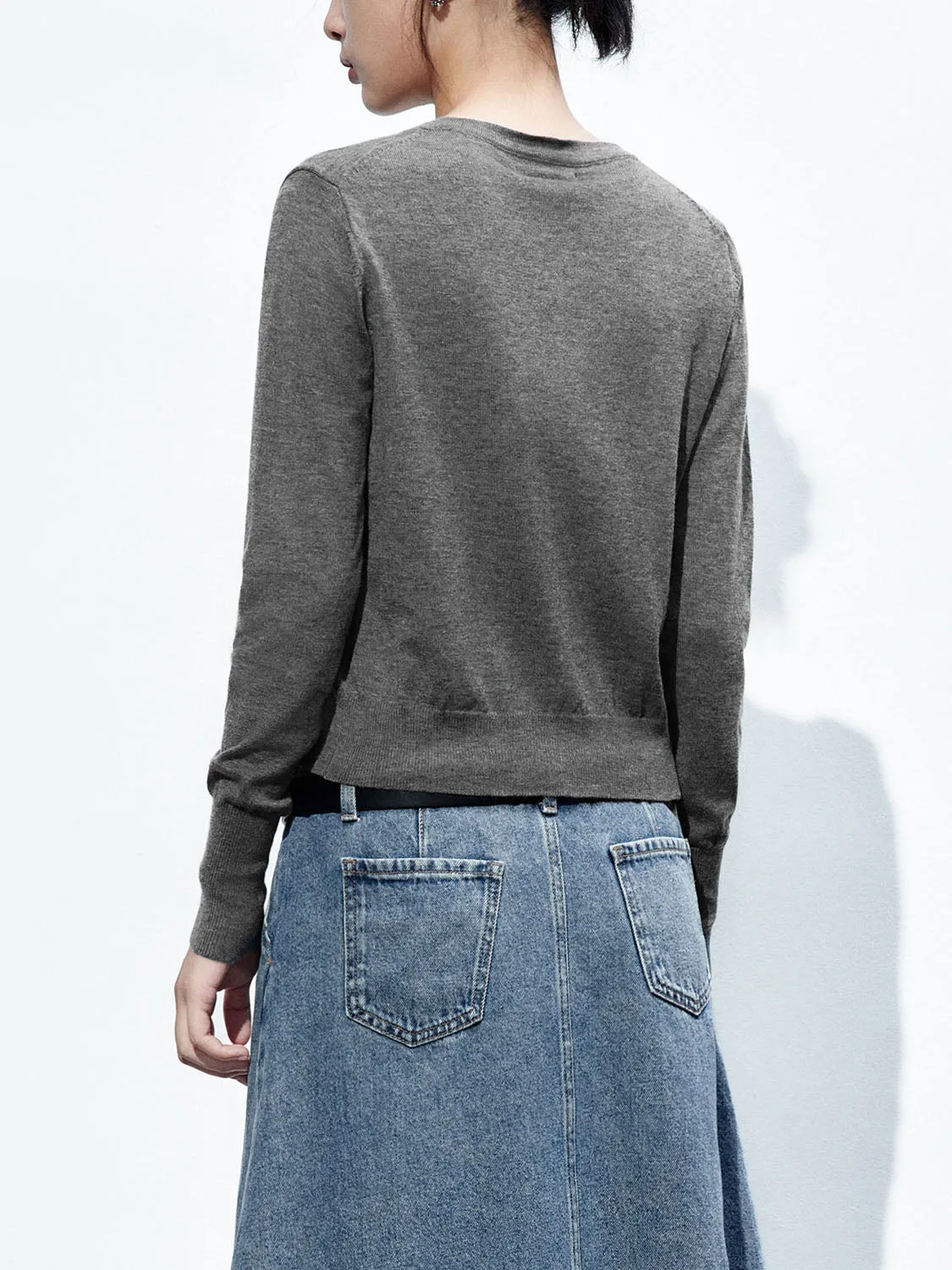 Button Up Crew Neck Knitted Cardigans sold by Urban Revivo product image thumbnail 2