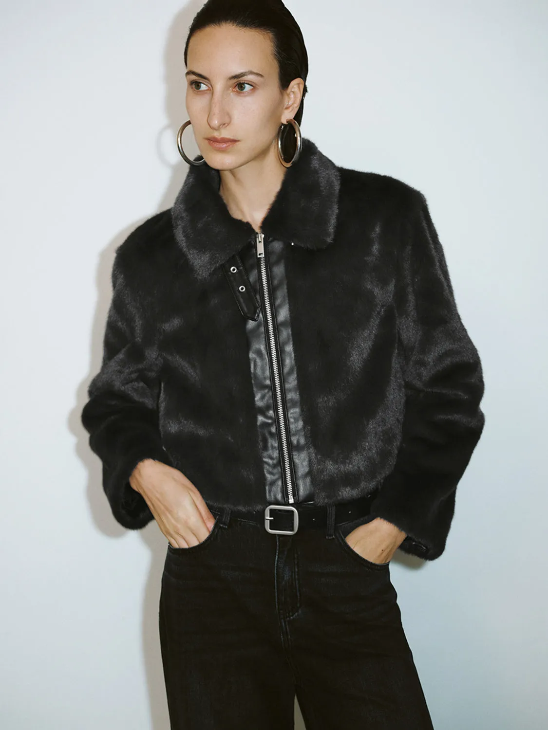 Zip Up Front Fur Coats sold by Urban Revivo product image thumbnail 5