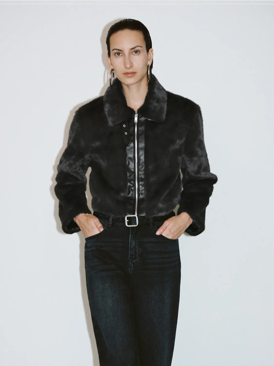 Zip Up Front Fur Coats sold by Urban Revivo product image thumbnail 4