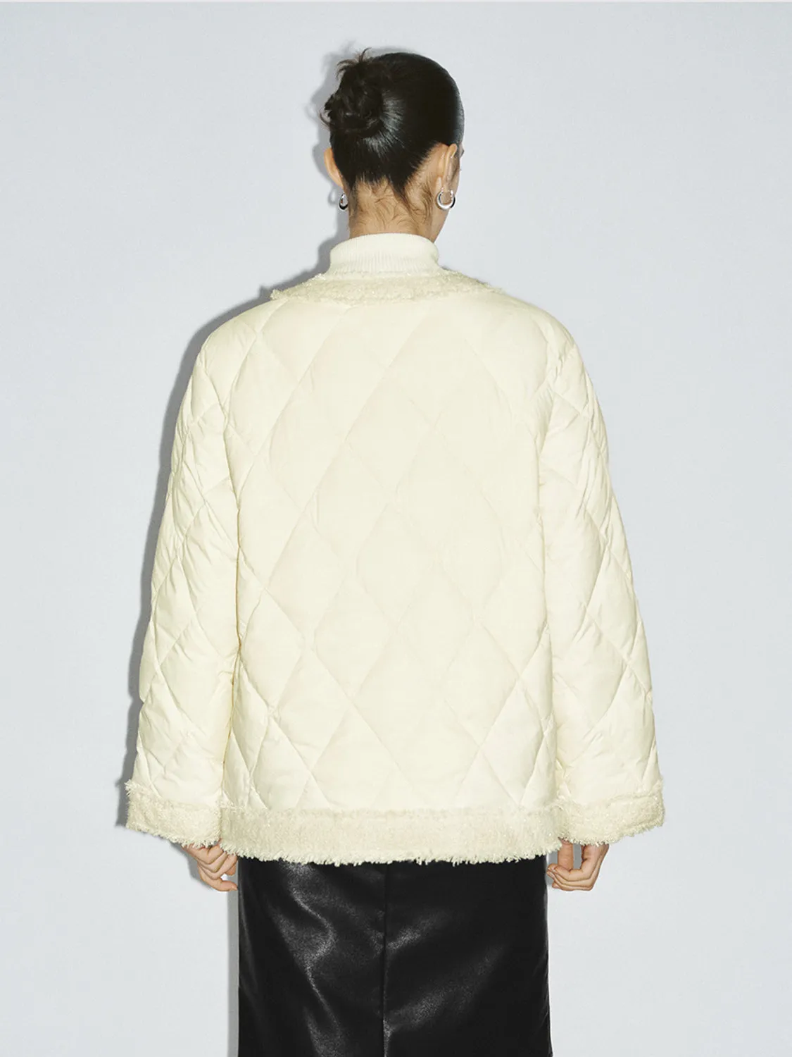 V-Neck Quilted Down Cardigans sold by Urban Revivo product image thumbnail 2