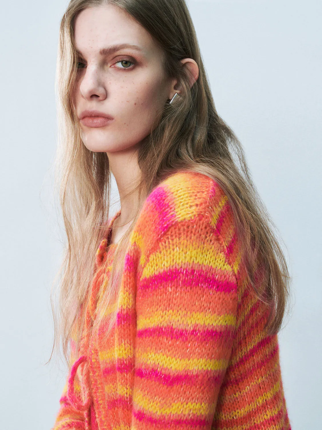 Lace Up Front Knitted Cardigans sold by Urban Revivo product image thumbnail 4