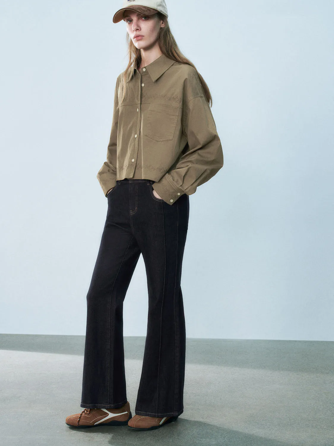 Cropped Button Up Shirts sold by Urban Revivo product image thumbnail 2